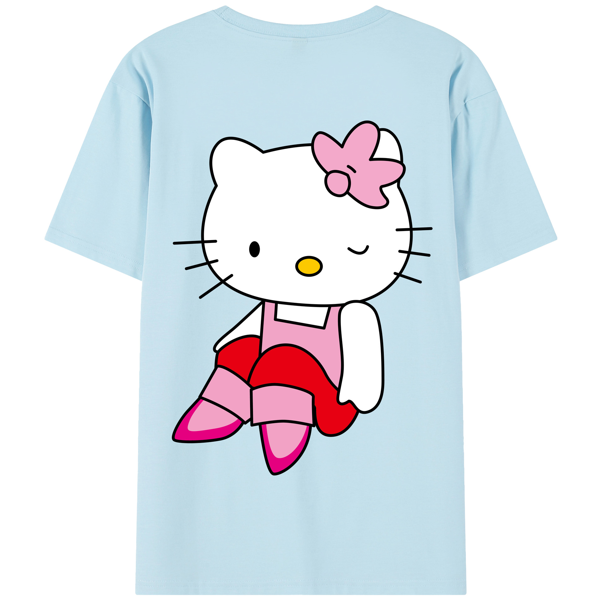 （画像用） Hello Kitty ハローキティ 綿100％半袖Tシャツ（背面プリント）